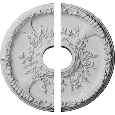 Ekena Millwork Antioch Ceiling Medallion, Two Piece (Fits Canopies up to 3 1/2"), 18"OD x 3 1/2"ID x 1 3/8"P CM18SE2